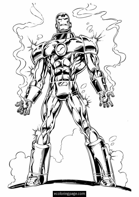 Dessin à colorier: Iron Man (Super-héros) #80646 - Coloriages à Imprimer Gratuits