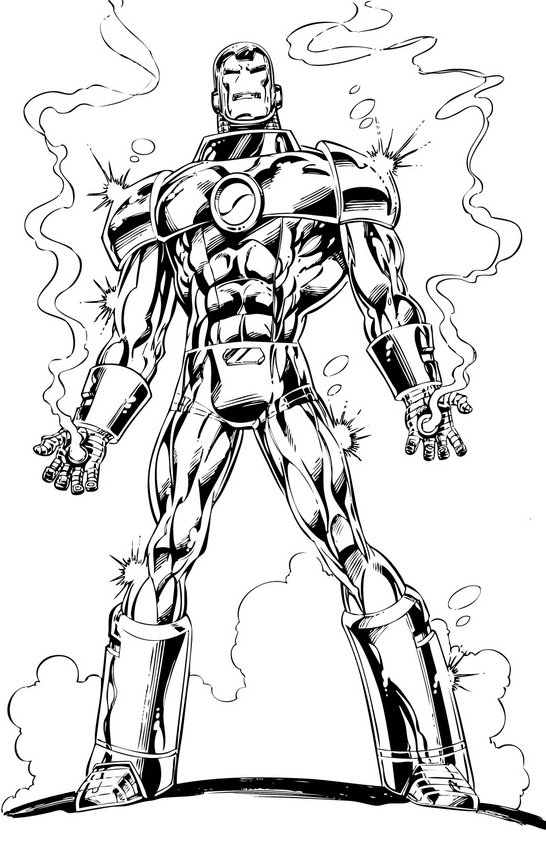 Dessin à colorier: Iron Man (Super-héros) #80657 - Coloriages à imprimer