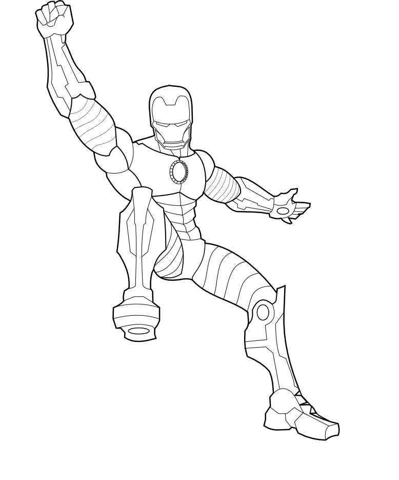 Dessin à colorier: Iron Man (Super-héros) #80700 - Coloriages à Imprimer Gratuits
