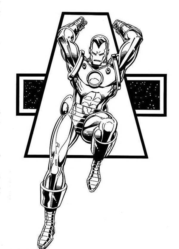 Dessin à colorier: Iron Man (Super-héros) #80714 - Coloriages à Imprimer Gratuits