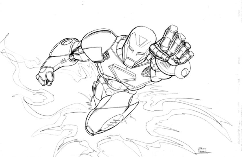 Dessin à colorier: Iron Man (Super-héros) #80763 - Coloriages à imprimer
