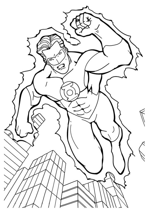 Dessin à colorier: Lanterne Verte (Super-héros) #81302 - Coloriages à Imprimer Gratuits