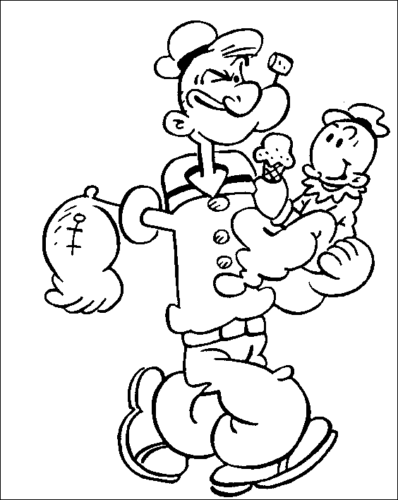 Dessin à colorier: Popeye (Super-héros) #84711 - Coloriages à Imprimer Gratuits