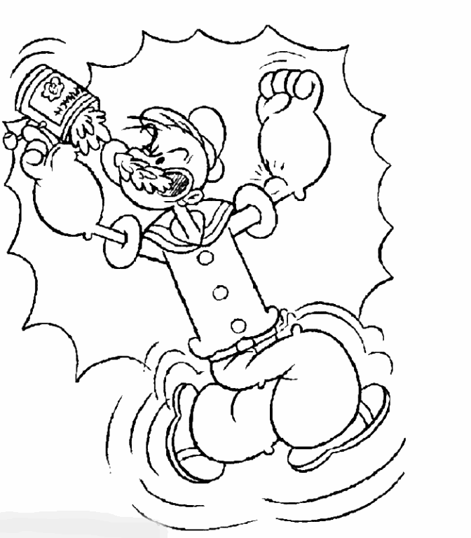 Dessin à colorier: Popeye (Super-héros) #84730 - Coloriages à imprimer