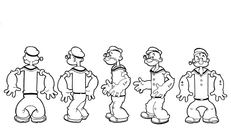 Dessin à colorier: Popeye (Super-héros) #84735 - Coloriages à Imprimer Gratuits