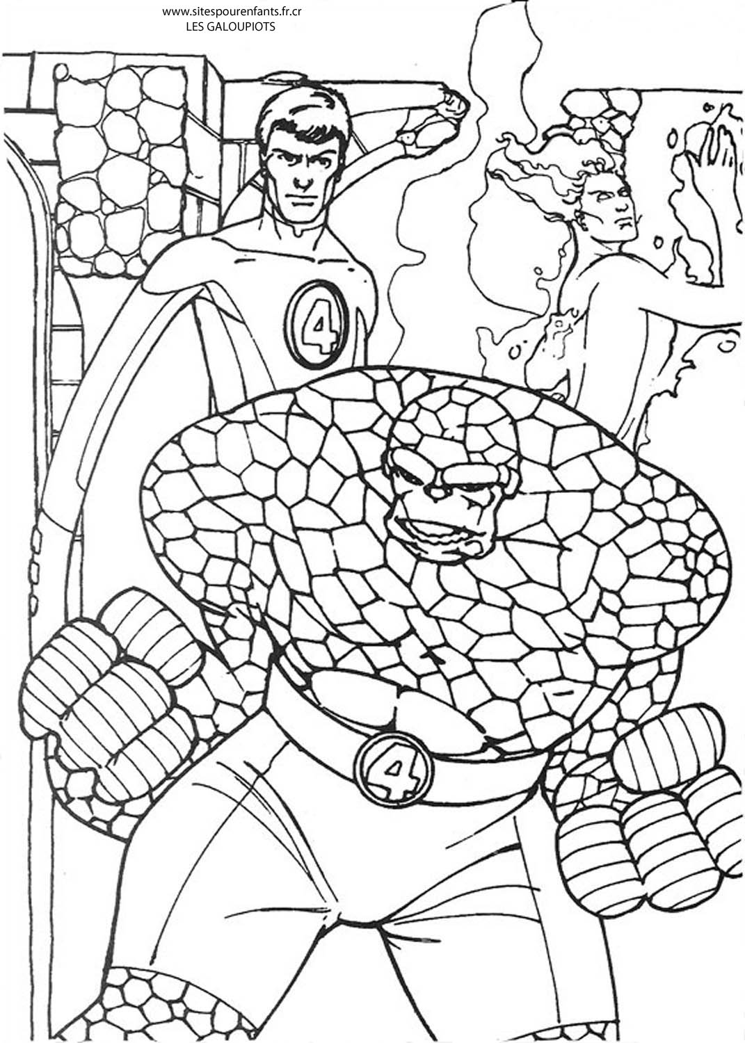 Dessin à colorier: Quatre Fantastiques (Super-héros) #76401 - Coloriages à imprimer