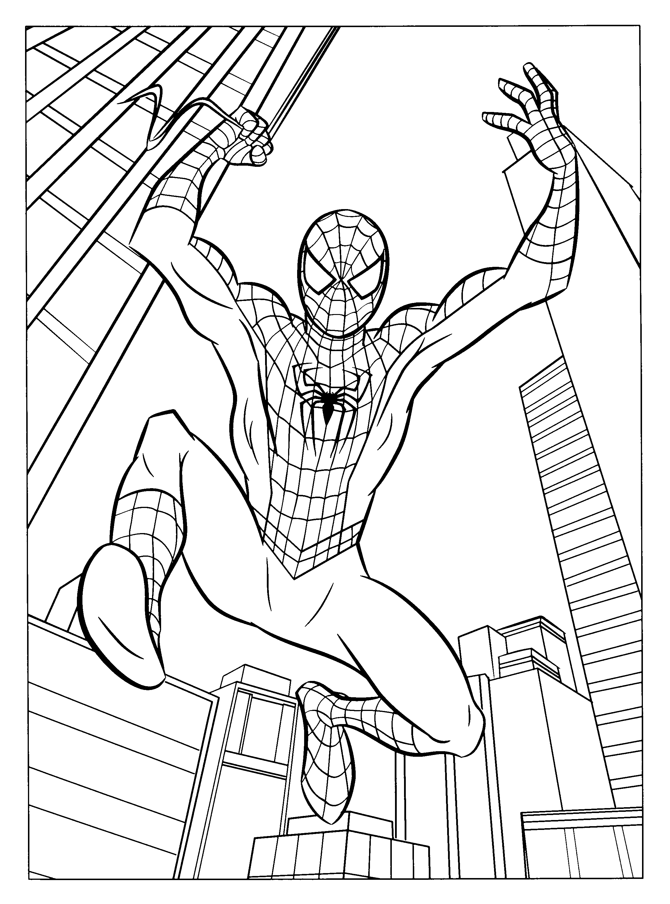 Dessin à colorier: Spiderman (Super-héros) #78640 - Coloriages à imprimer
