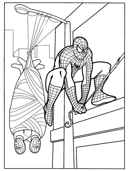 Dessin à colorier: Spiderman (Super-héros) #78654 - Coloriages à Imprimer Gratuits
