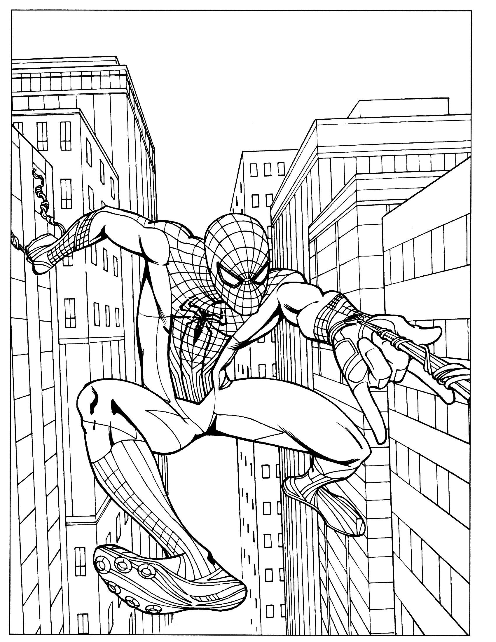 Dessin à colorier: Spiderman (Super-héros) #78663 - Coloriages à Imprimer Gratuits
