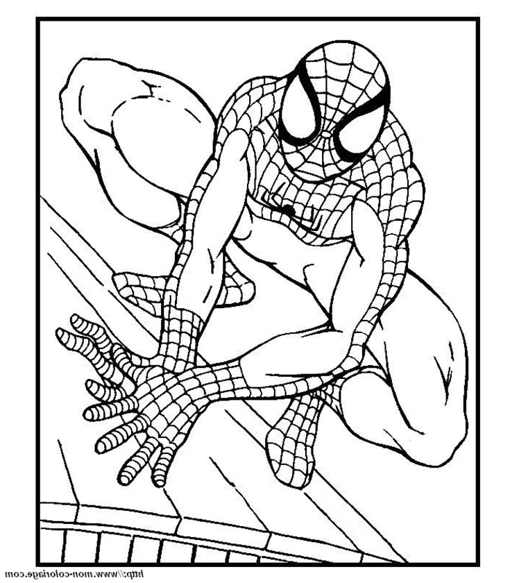 Dessin à colorier: Spiderman (Super-héros) #78664 - Coloriages à imprimer