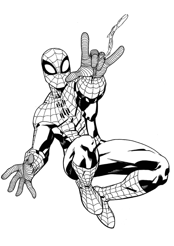 Dessin à colorier: Spiderman (Super-héros) #78667 - Coloriages à Imprimer Gratuits
