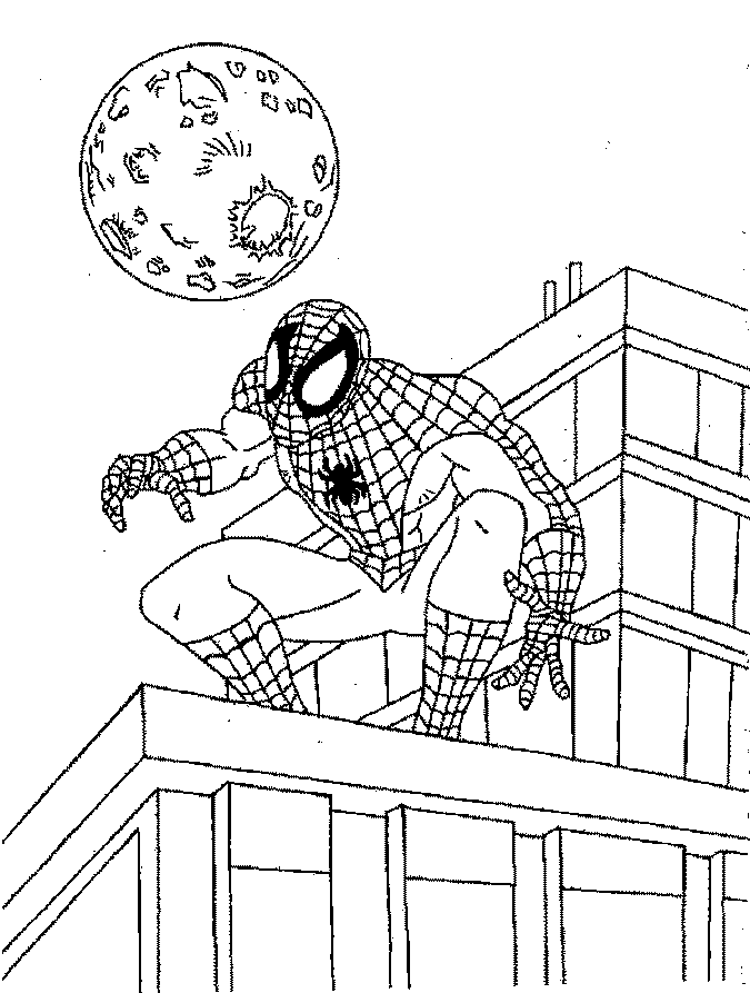 Dessin à colorier: Spiderman (Super-héros) #78685 - Coloriages à imprimer