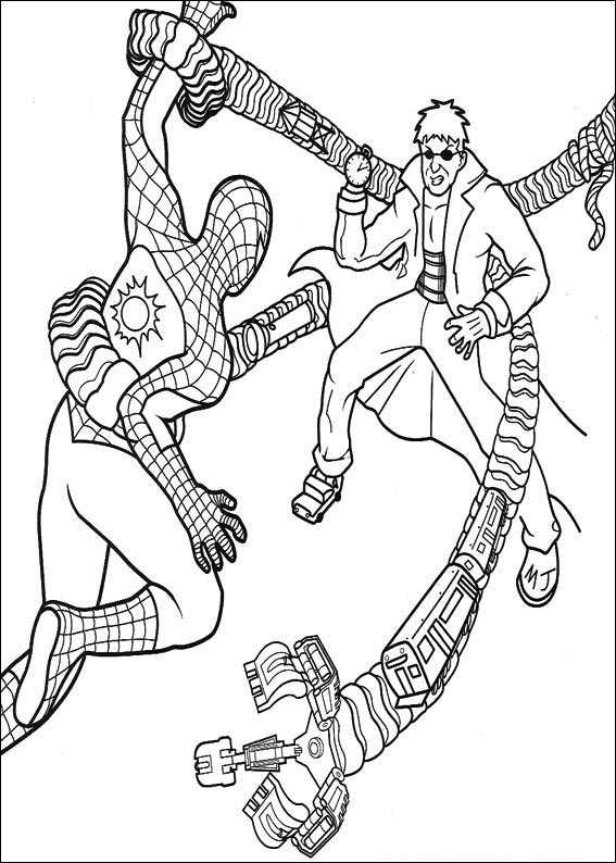 Dessin à colorier: Spiderman (Super-héros) #78689 - Coloriages à imprimer