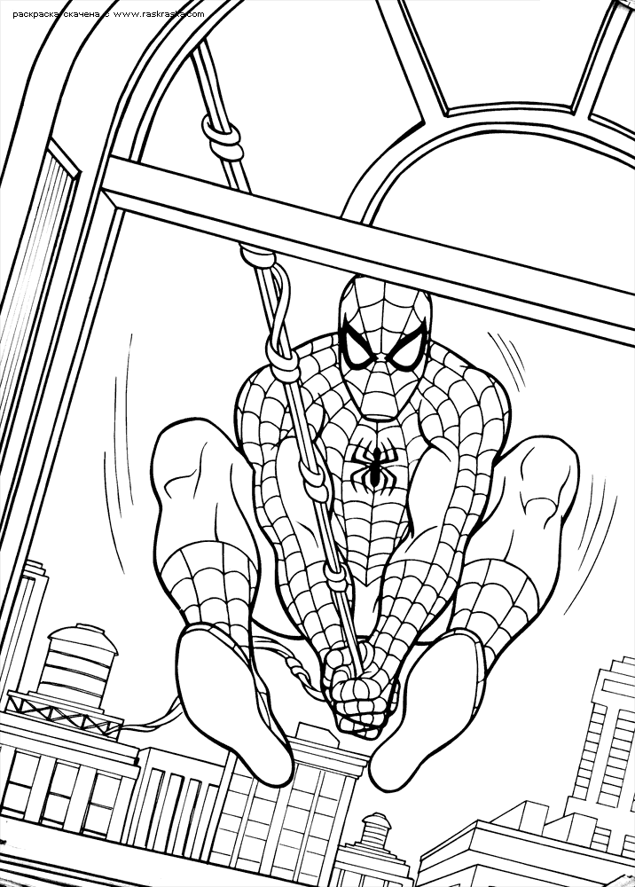Dessin à colorier: Spiderman (Super-héros) #78691 - Coloriages à imprimer