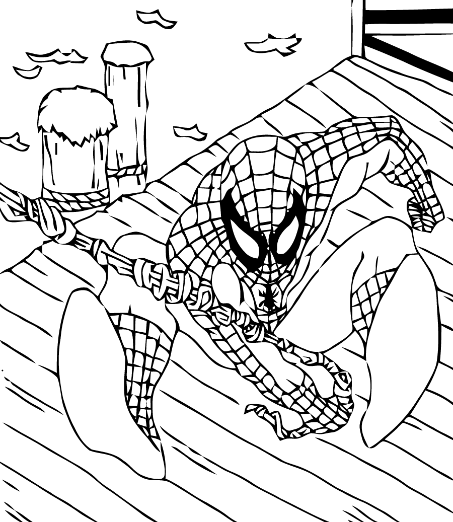 Dessin à colorier: Spiderman (Super-héros) #78708 - Coloriages à Imprimer Gratuits