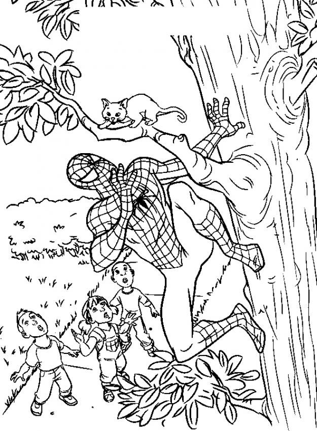 Dessin à colorier: Spiderman (Super-héros) #78754 - Coloriages à imprimer