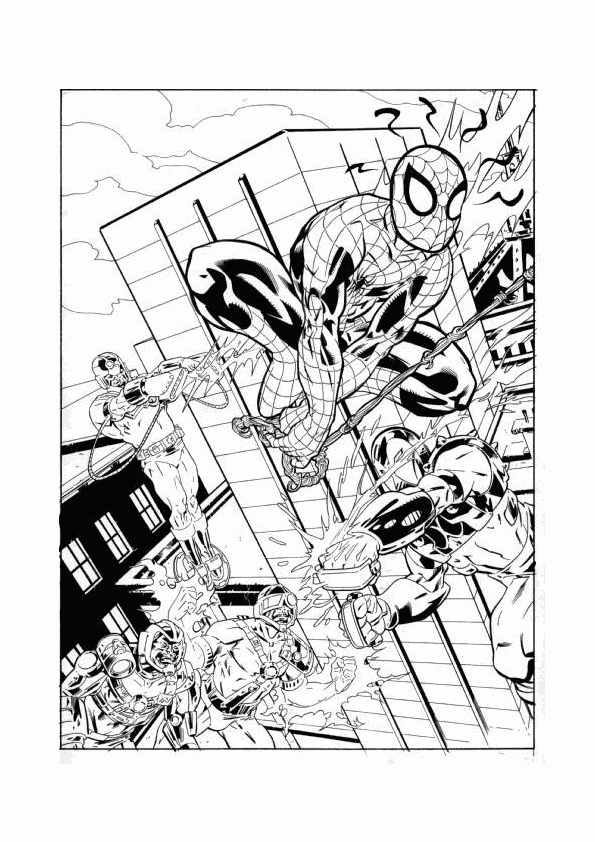 Dessin à colorier: Spiderman (Super-héros) #78760 - Coloriages à imprimer