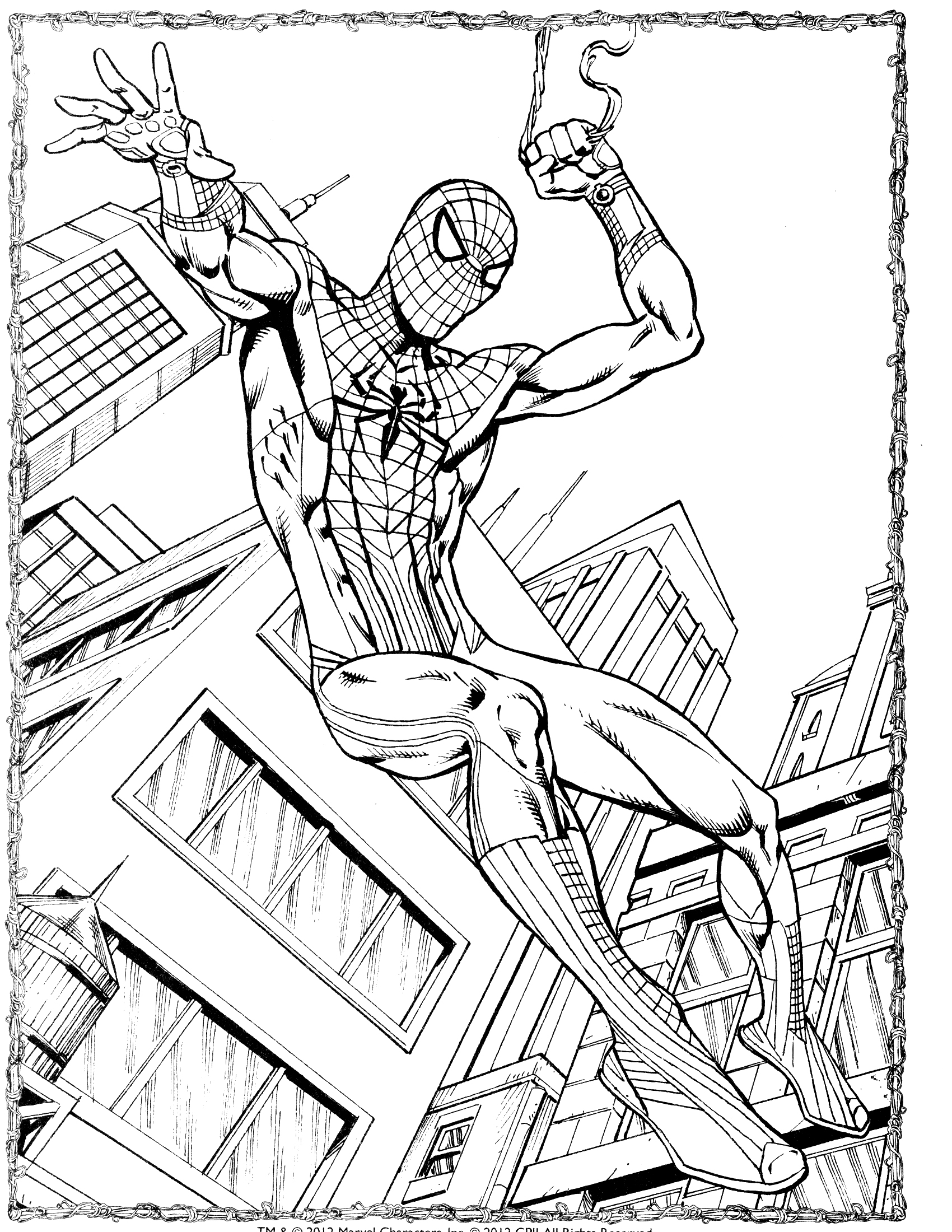 Dessin à colorier: Spiderman (Super-héros) #78808 - Coloriages à Imprimer Gratuits