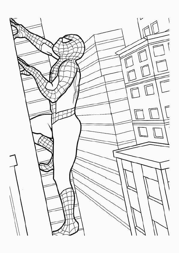 Dessin à colorier: Spiderman (Super-héros) #78811 - Coloriages à imprimer