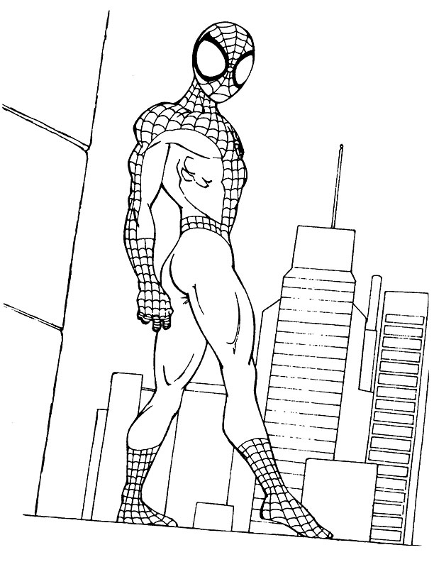 Dessin à colorier: Spiderman (Super-héros) #78821 - Coloriages à Imprimer Gratuits