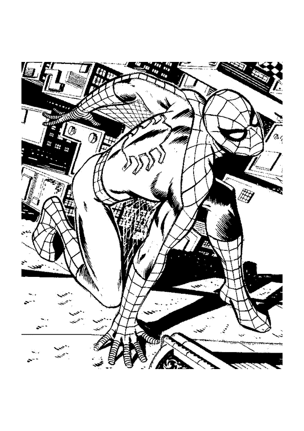Dessin à colorier: Spiderman (Super-héros) #78840 - Coloriages à Imprimer Gratuits