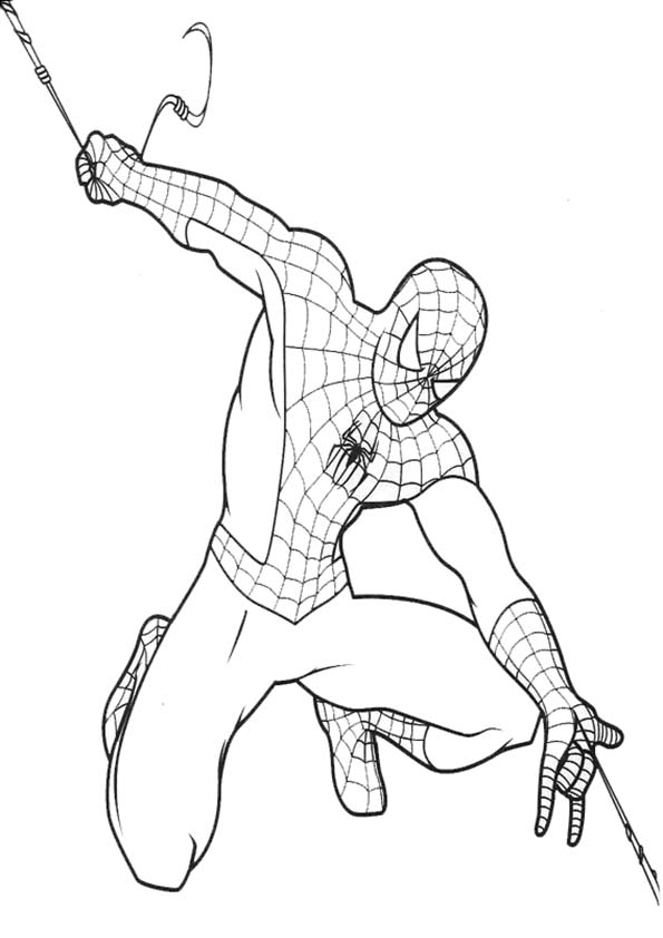 Dessin à colorier: Spiderman (Super-héros) #78904 - Coloriages à imprimer