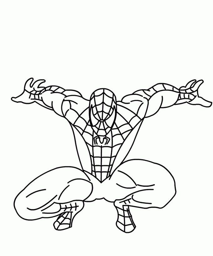 Dessin à colorier: Spiderman (Super-héros) #78909 - Coloriages à imprimer