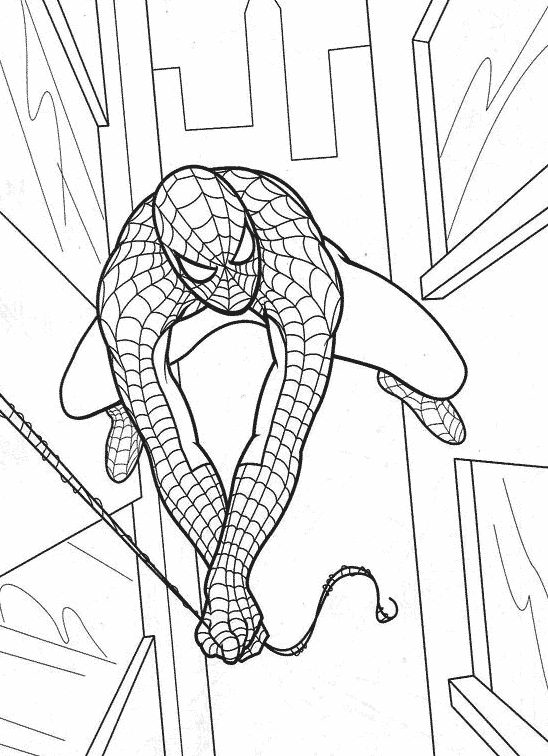 Dessin à colorier: Spiderman (Super-héros) #78961 - Coloriages à imprimer