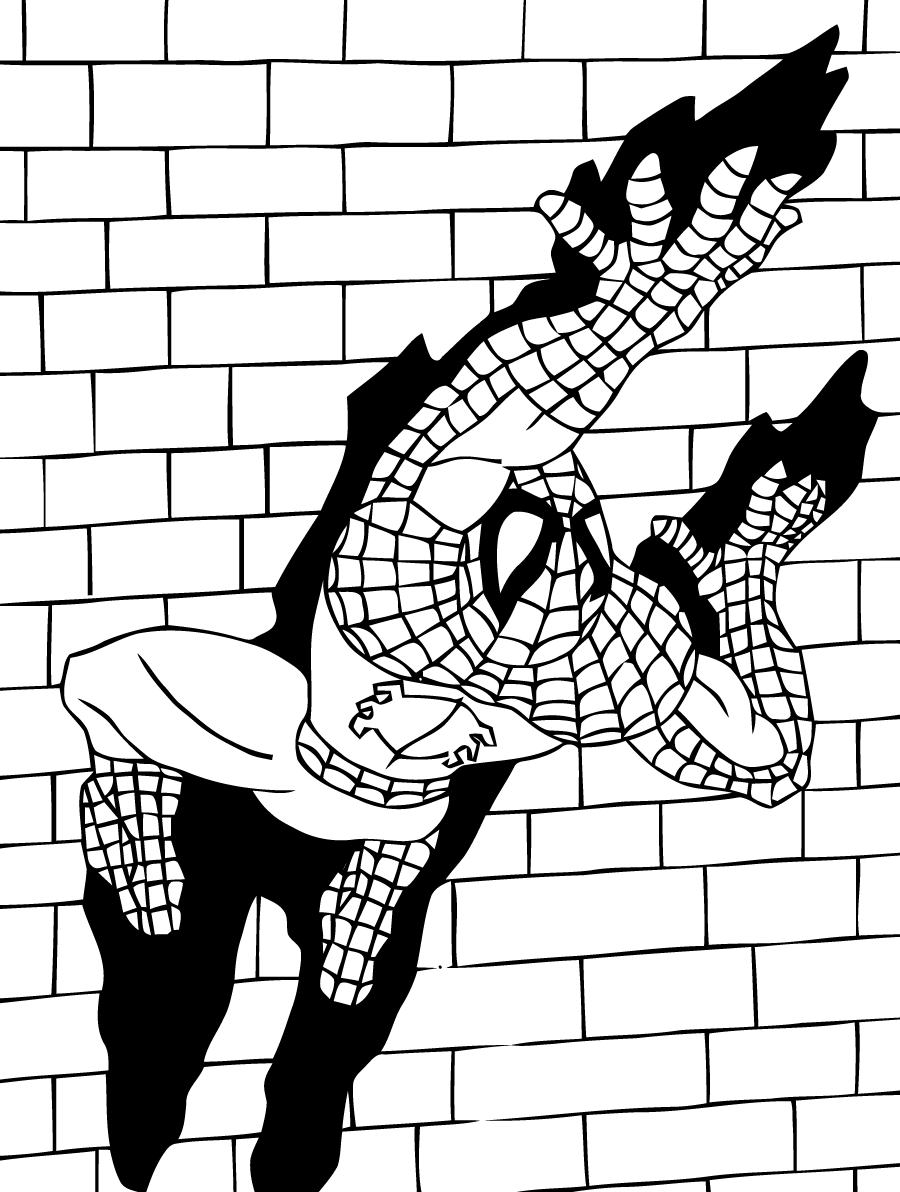 Dessin à colorier: Spiderman (Super-héros) #78984 - Coloriages à imprimer