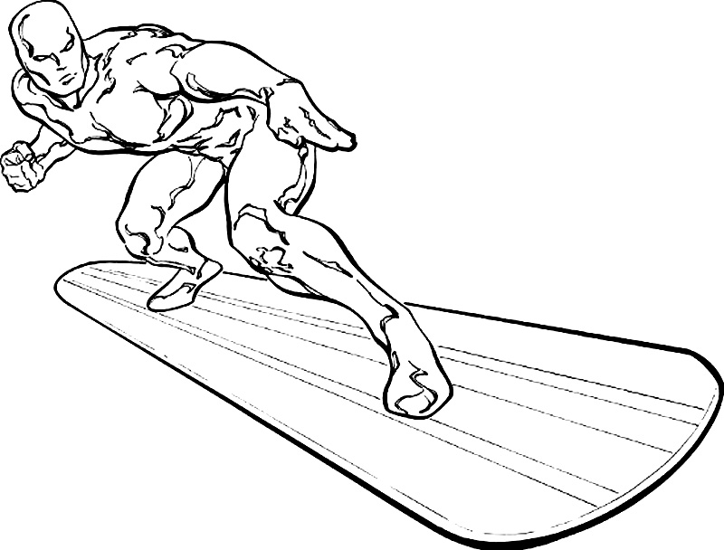 Dessin à colorier: Surfeur d'Argent (Super-héros) #81127 - Coloriages à Imprimer Gratuits