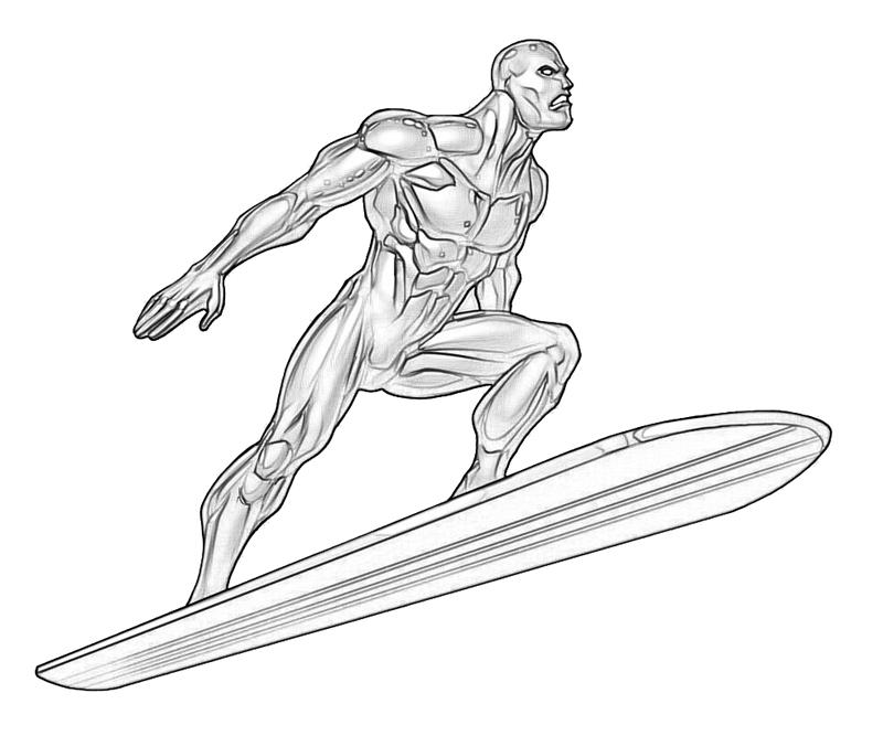 Dessin à colorier: Surfeur d'Argent (Super-héros) #81132 - Coloriages à imprimer