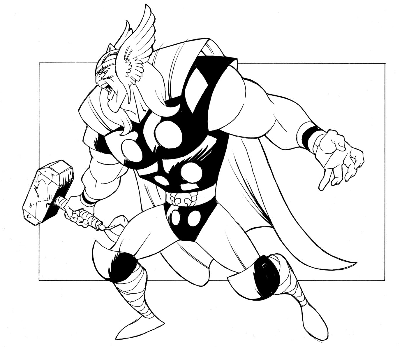 Dessin à colorier: Thor (Super-héros) #75767 - Coloriages à Imprimer Gratuits