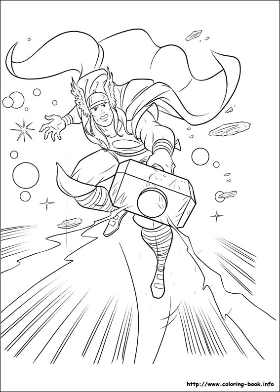 Dessin à colorier: Thor (Super-héros) #75769 - Coloriages à Imprimer Gratuits