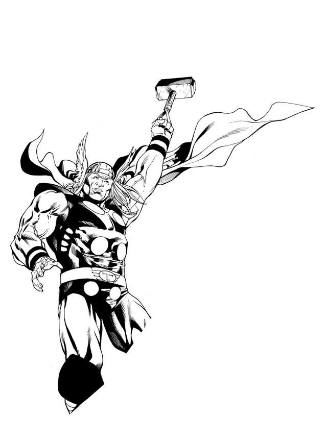 Dessin à colorier: Thor (Super-héros) #75829 - Coloriages à Imprimer Gratuits