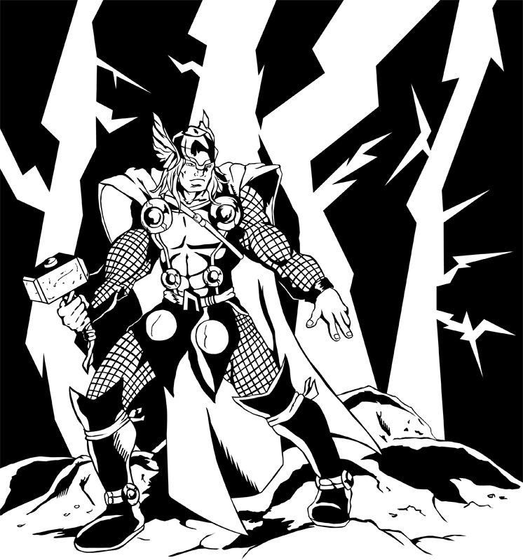 Dessin à colorier: Thor (Super-héros) #75848 - Coloriages à Imprimer Gratuits