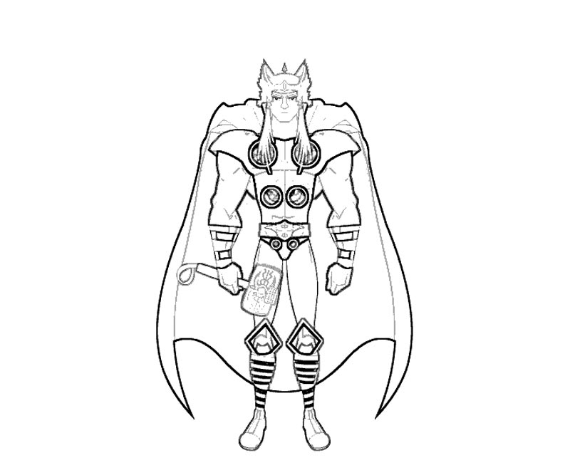 Dessin à colorier: Thor (Super-héros) #75851 - Coloriages à Imprimer Gratuits