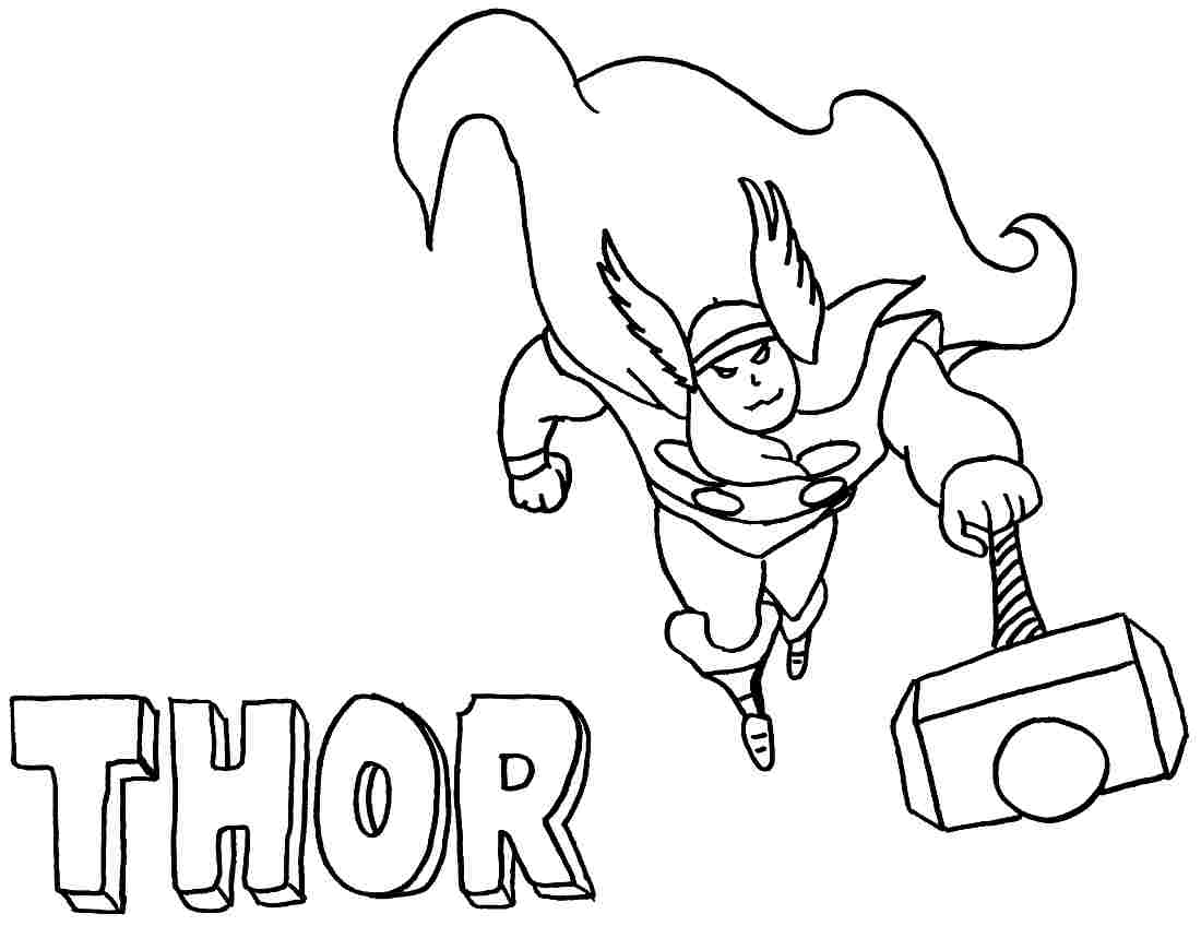 Dessin à colorier: Thor (Super-héros) #75853 - Coloriages à Imprimer Gratuits