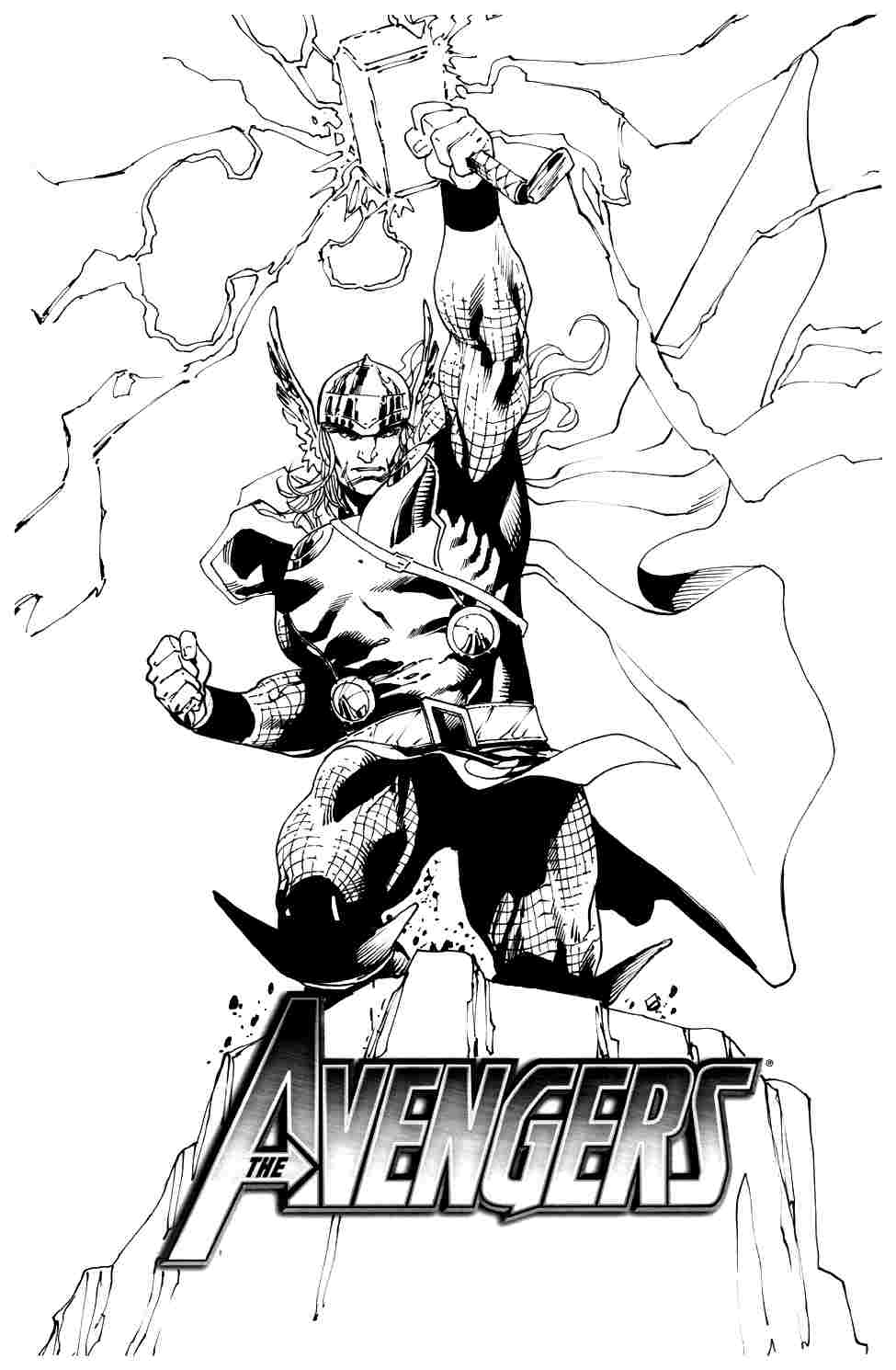 Dessin à colorier: Thor (Super-héros) #75883 - Coloriages à Imprimer Gratuits