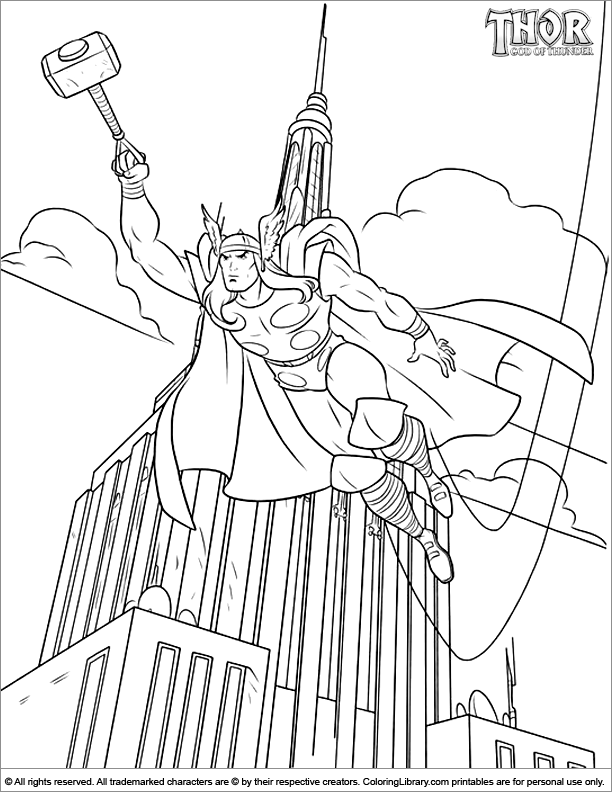 Dessin à colorier: Thor (Super-héros) #75900 - Coloriages à Imprimer Gratuits