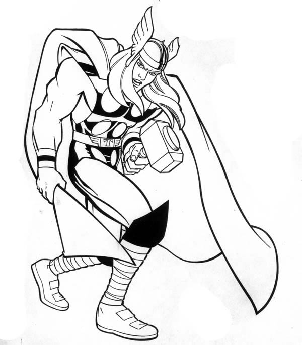 Dessin à colorier: Thor (Super-héros) #75905 - Coloriages à Imprimer Gratuits