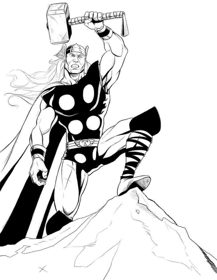 Dessin à colorier: Thor (Super-héros) #75916 - Coloriages à Imprimer Gratuits