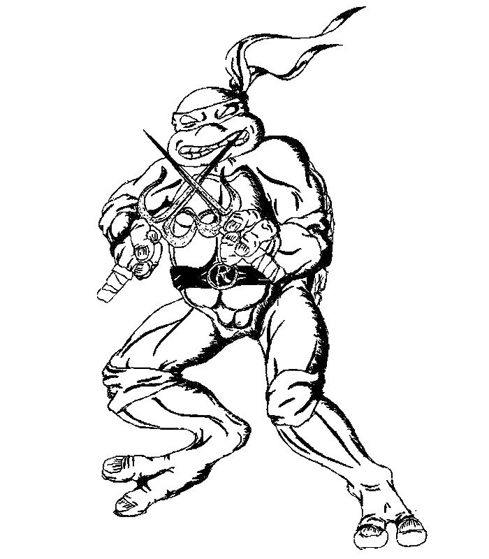 Dessin à colorier: Tortues Ninja (Super-héros) #75359 - Coloriages à Imprimer Gratuits