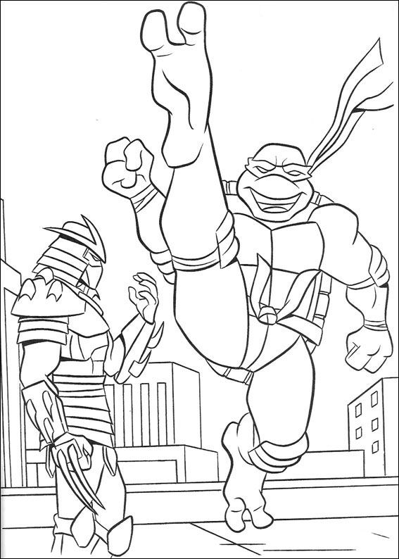 Dessin à colorier: Tortues Ninja (Super-héros) #75385 - Coloriages à Imprimer Gratuits