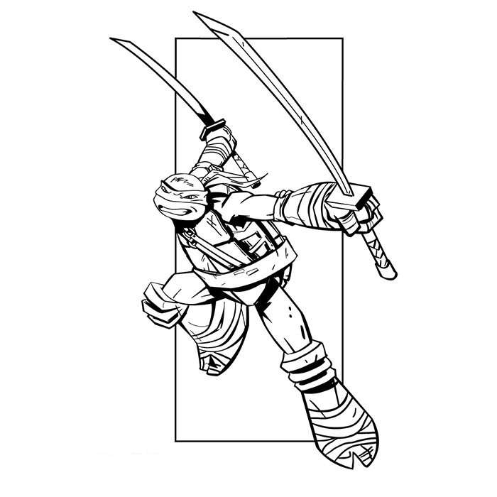 Dessin à colorier: Tortues Ninja (Super-héros) #75386 - Coloriages à Imprimer Gratuits