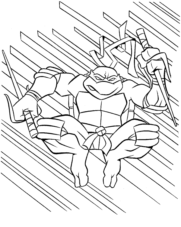 Dessin à colorier: Tortues Ninja (Super-héros) #75427 - Coloriages à Imprimer Gratuits