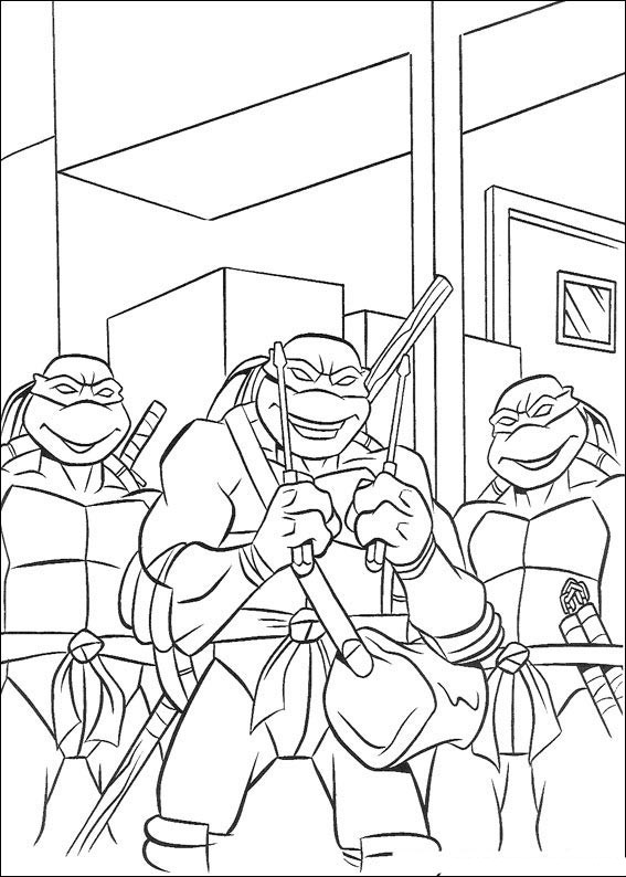 Dessin à colorier: Tortues Ninja (Super-héros) #75490 - Coloriages à Imprimer Gratuits