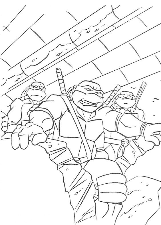 Dessin à colorier: Tortues Ninja (Super-héros) #75508 - Coloriages à Imprimer Gratuits