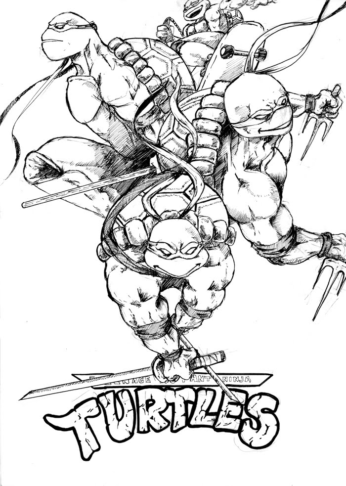 Dessin à colorier: Tortues Ninja (Super-héros) #75522 - Coloriages à Imprimer Gratuits