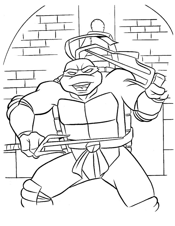 Dessin à colorier: Tortues Ninja (Super-héros) #75535 - Coloriages à Imprimer Gratuits