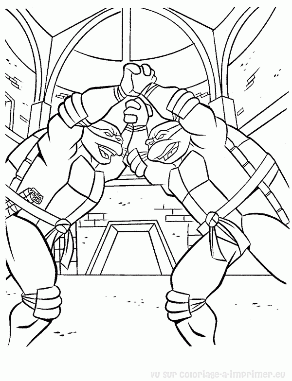 Dessin à colorier: Tortues Ninja (Super-héros) #75585 - Coloriages à Imprimer Gratuits